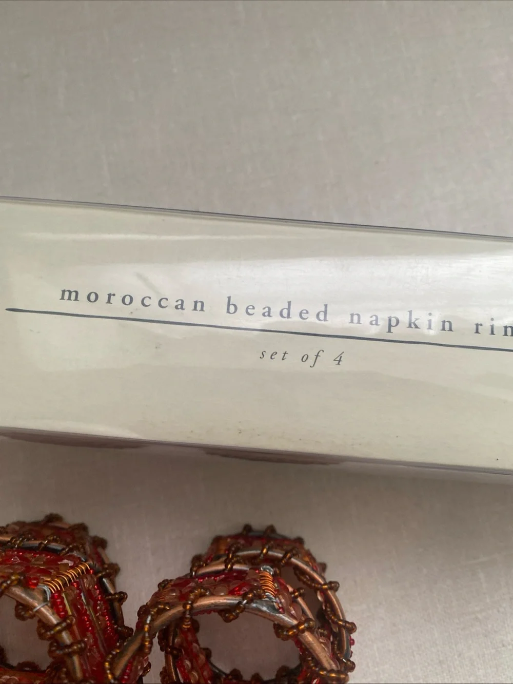 Pier 1 Moroccan Jeweled Napkin Rings Set Of 4 New